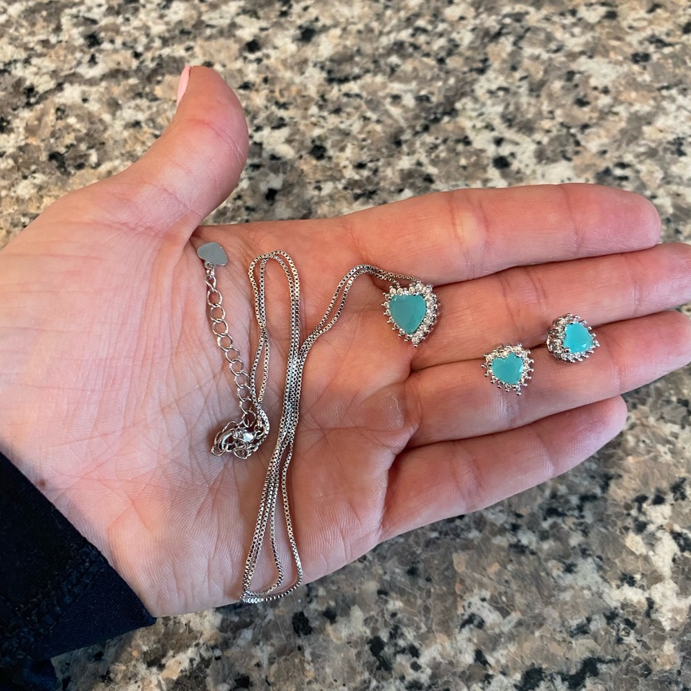 Heart Earrings and Necklace Set